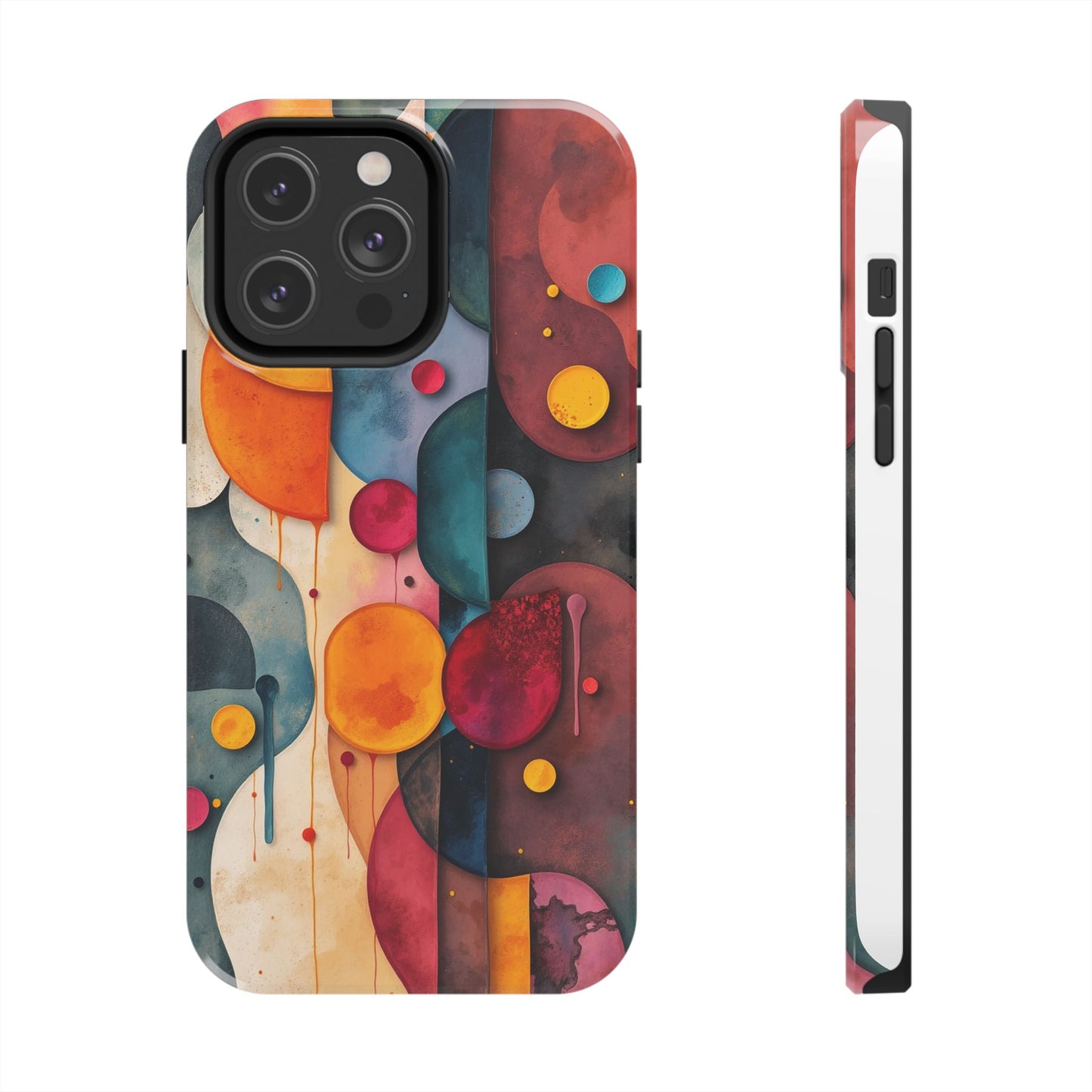 Artistic Tough Phone Cases - Colorful Abstract Design for Trendy Protection - for iPhone