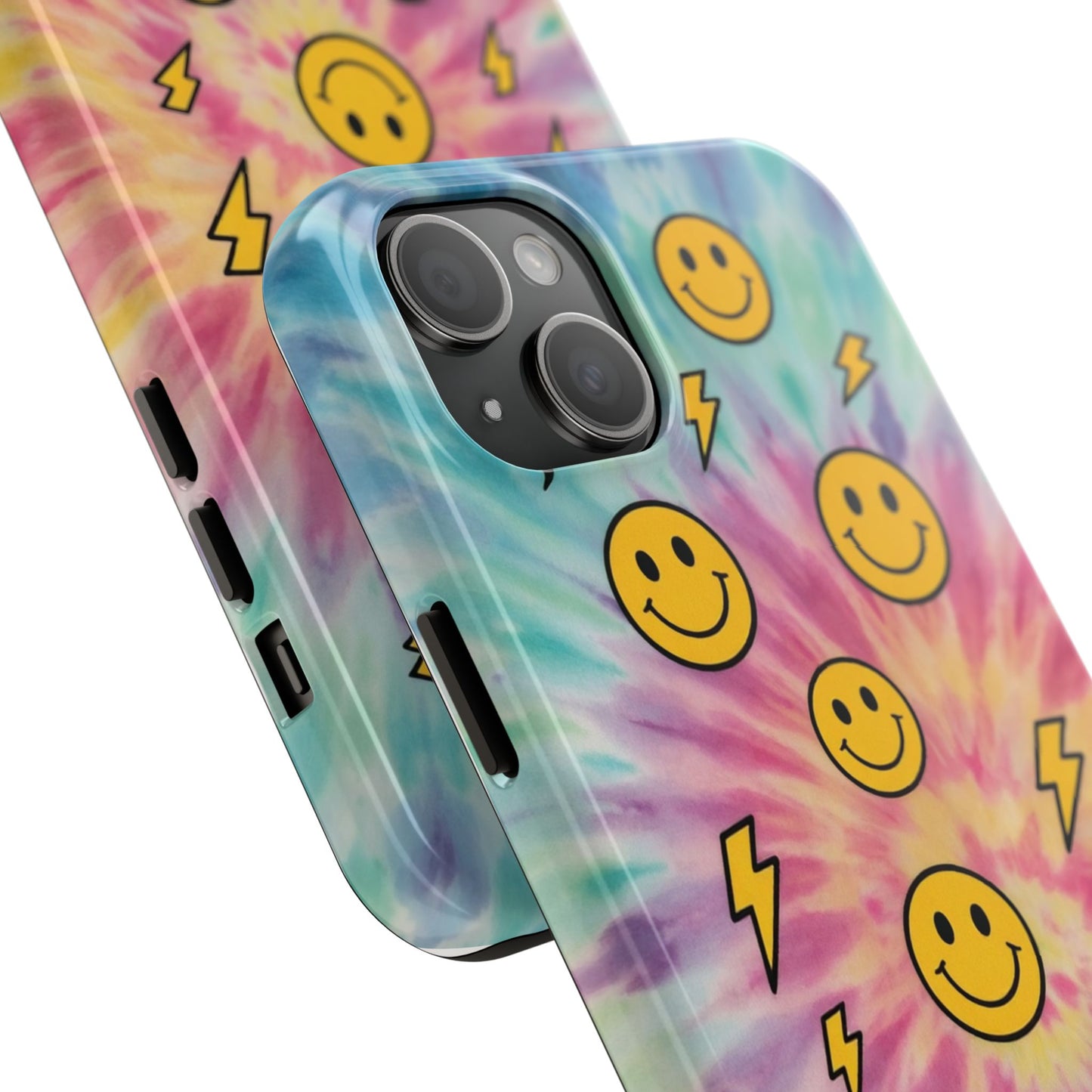 Colorful Smiley Lightning Tough Phone Case - Fun & Durable