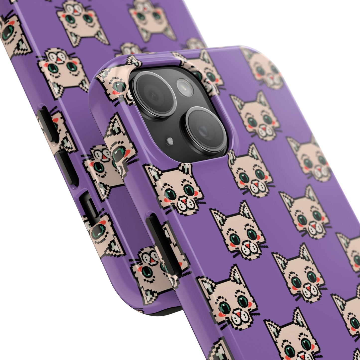 Cute Pixel Cat Tough Phone Case – Fun and Durable Protection for Cat Lovers - for iPhone