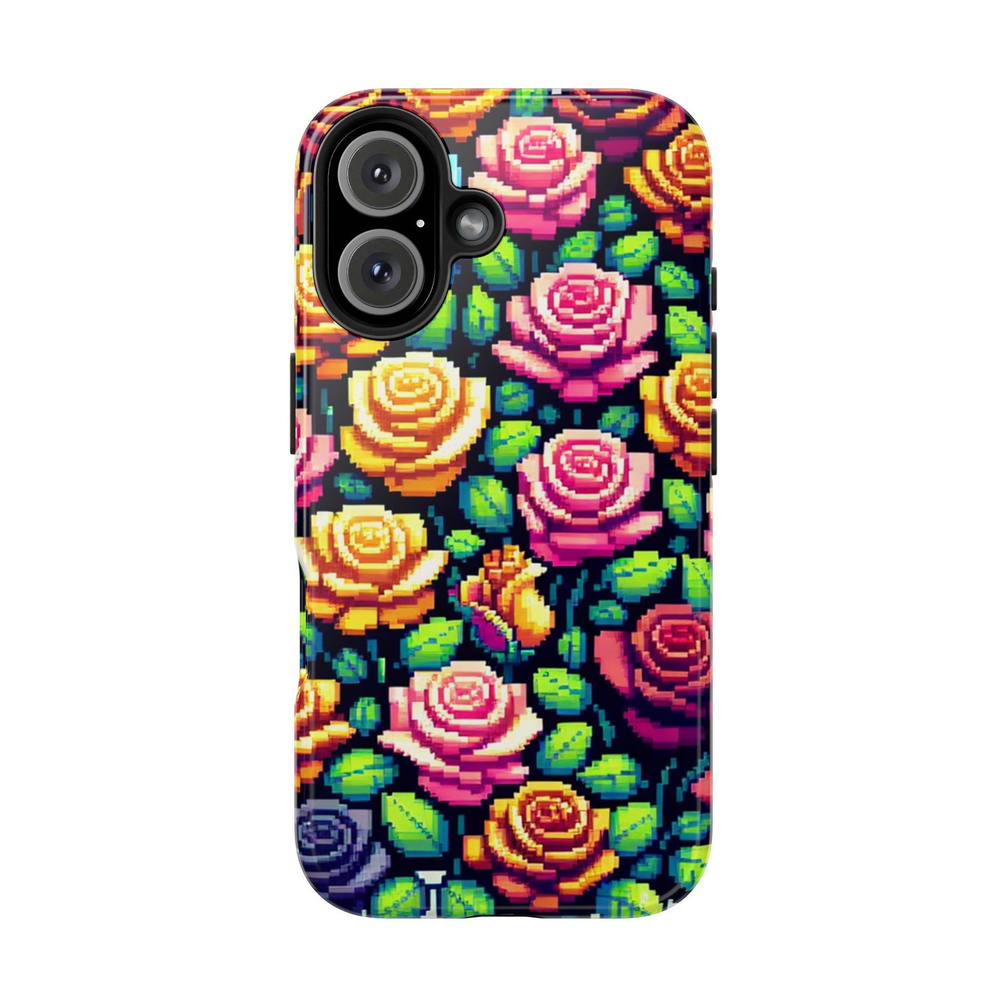 Pixel Art Roses Tough Phone Case - Stylish Protection - for iPhone