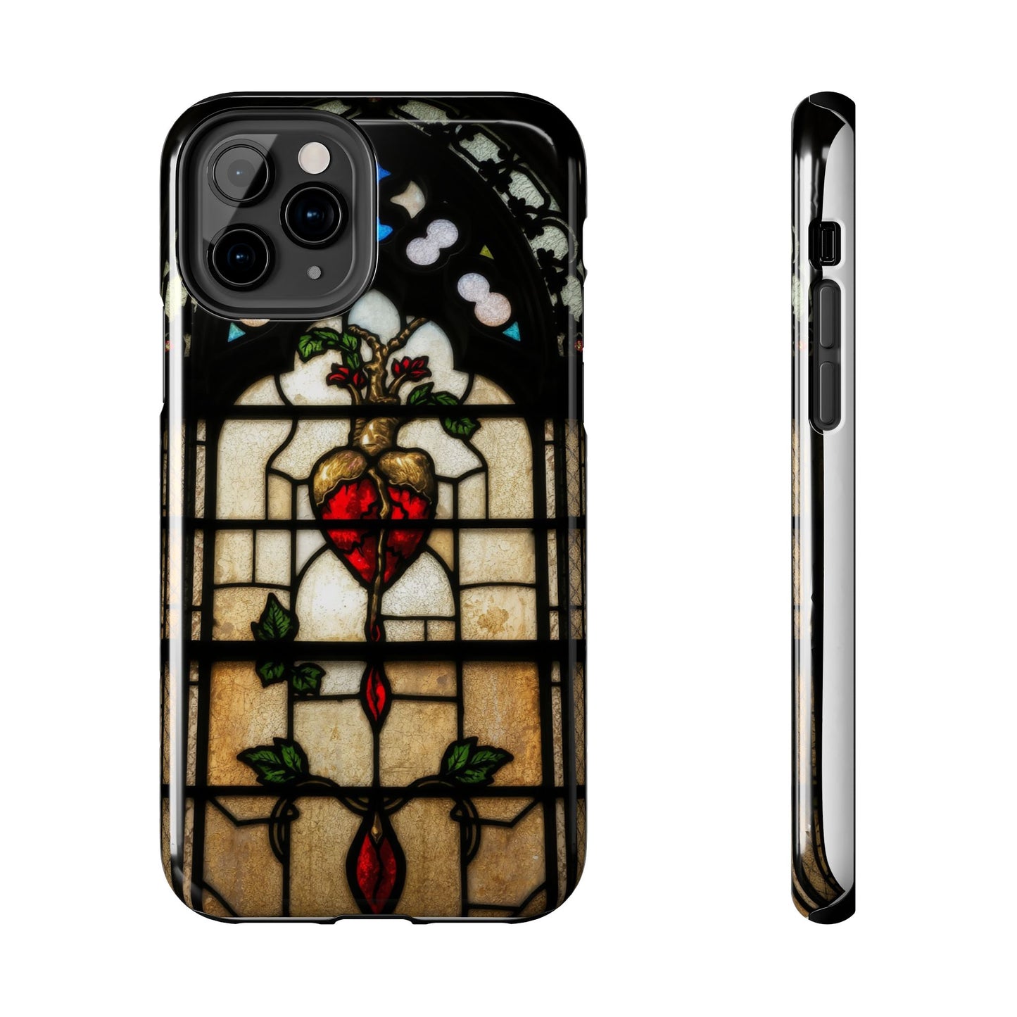 Stained Glass Heart Tough Phone Case - Unique Design for Protection & Style