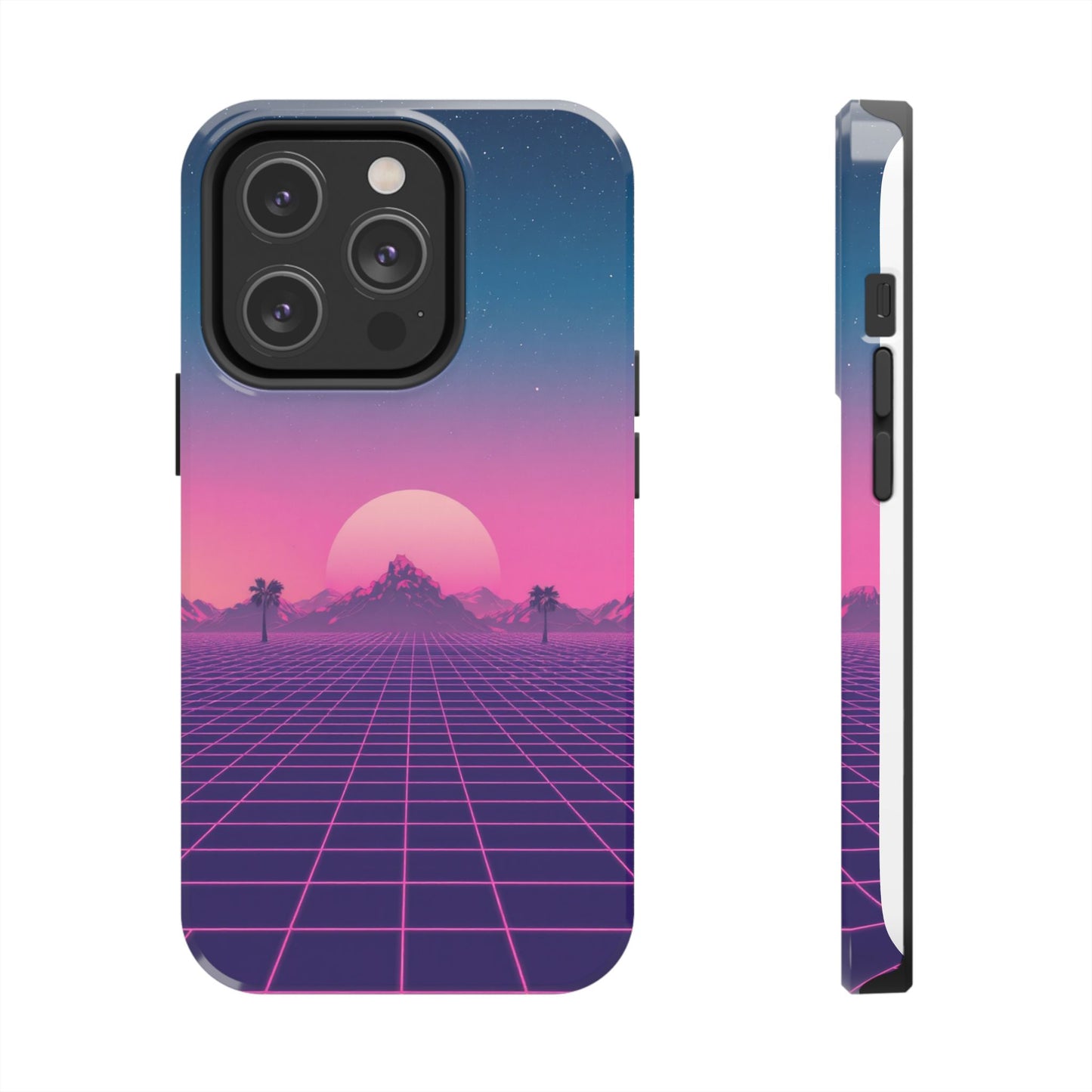 Retro Aesthetic Tough Phone Case - Vibrant Sunset Design