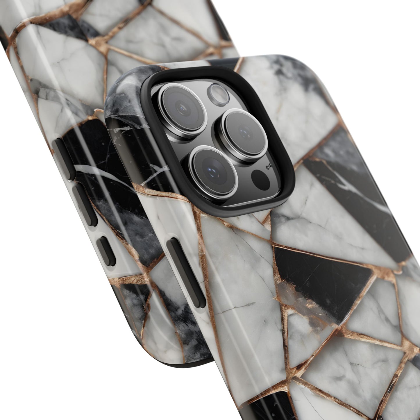 Elegant Marble Tough Phone Case - Stylish Protection for iPhone