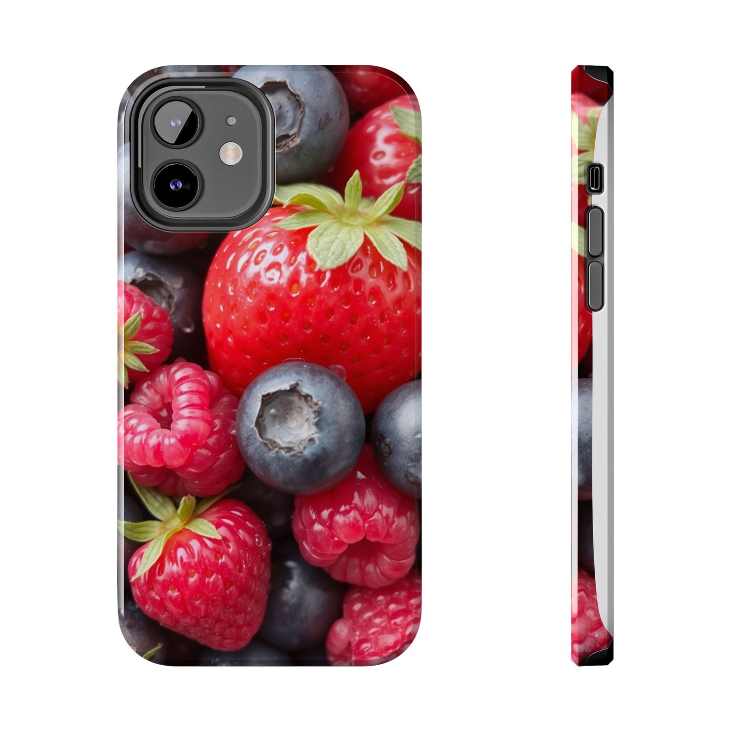 Fruit-Themed Tough Phone Case - Berry Burst Design