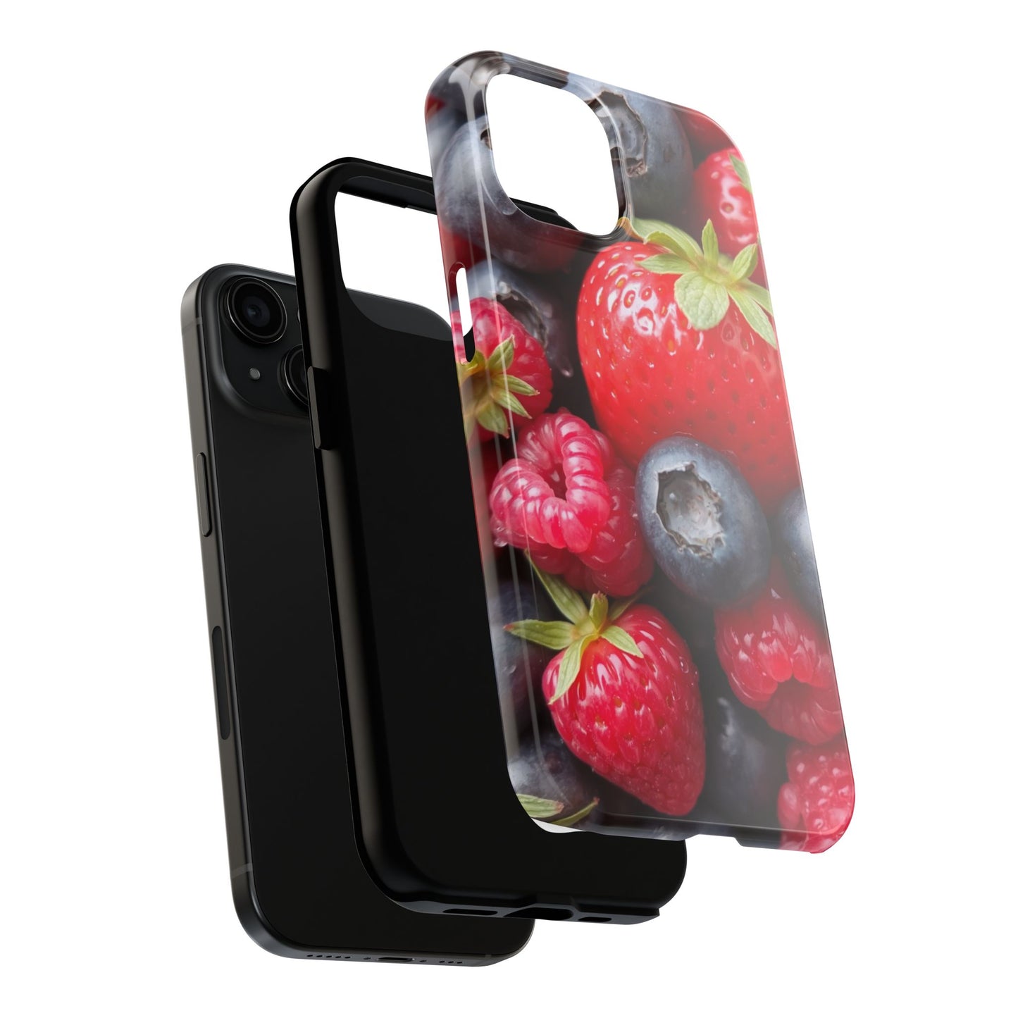 Fruit-Themed Tough Phone Case - Berry Burst Design