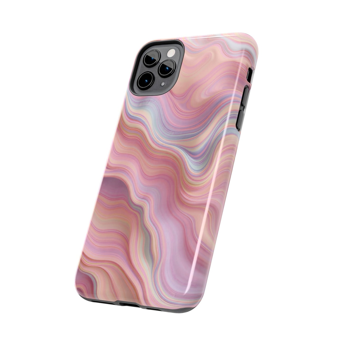 Stylish Tough Phone Cases - Abstract Pink Marble Design