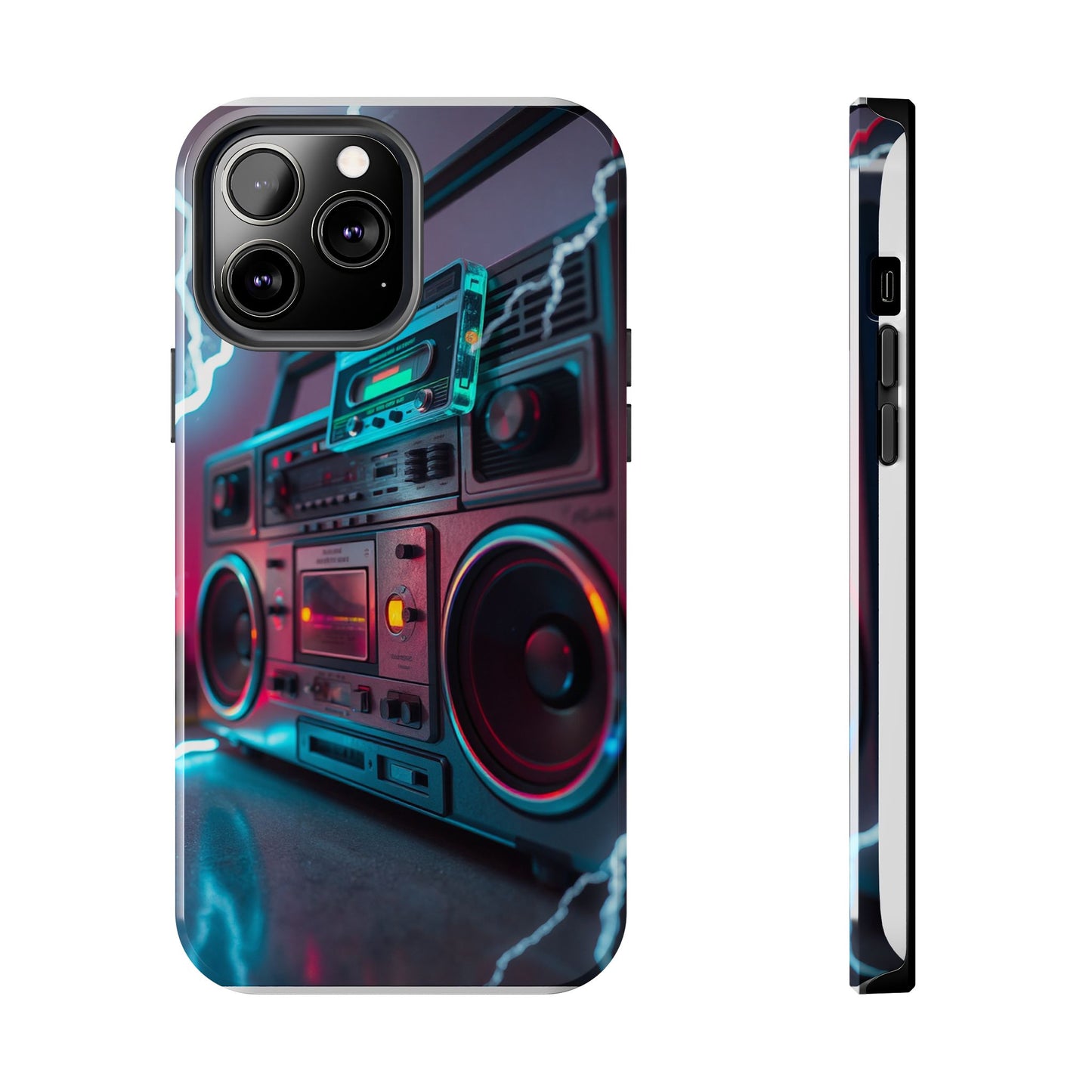 Retro Boombox Tough Phone Case – Vibrant Protection for Music Lovers