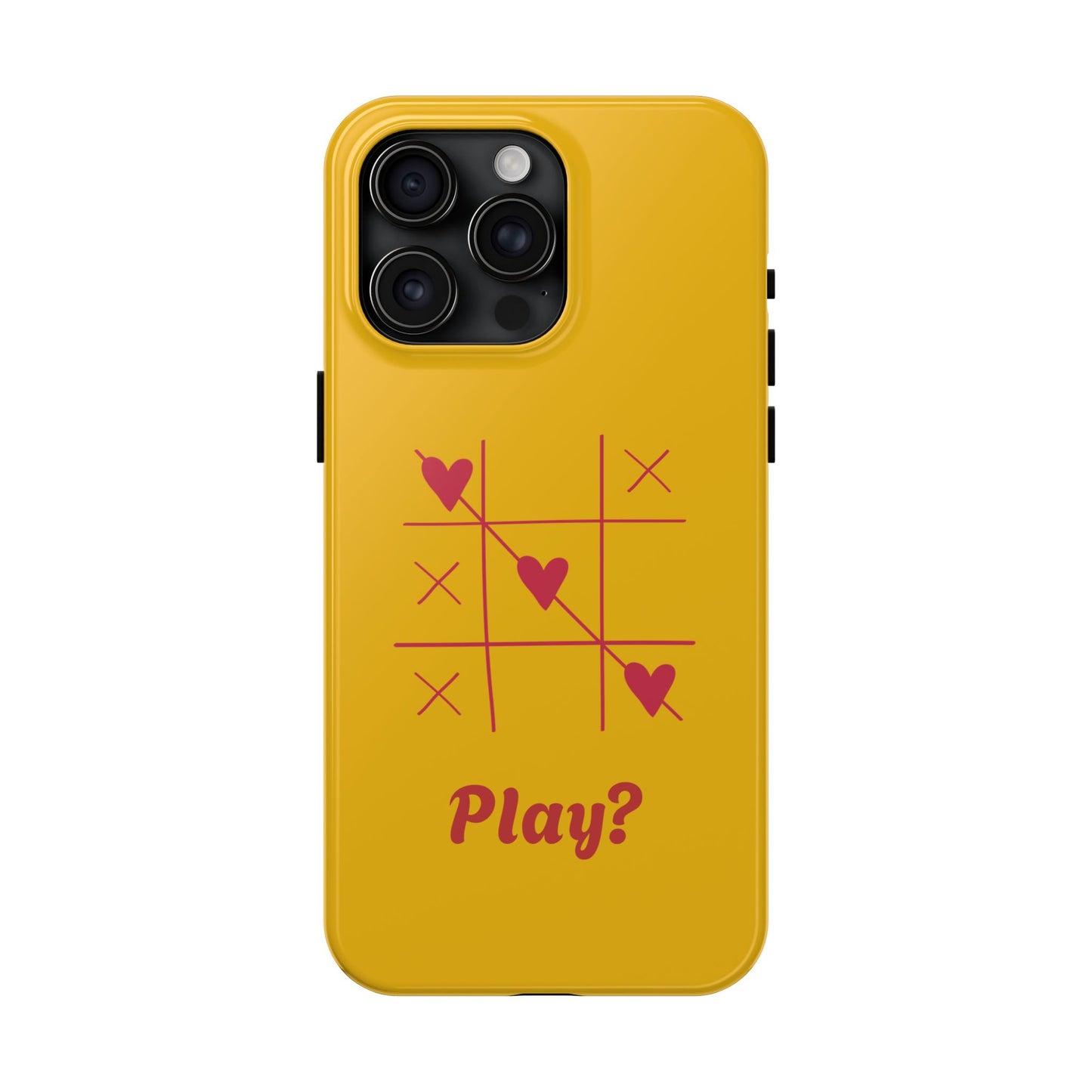Heart Game Tough Phone Case - Fun Yellow Design for Gamers & Loved Ones - for iPhone