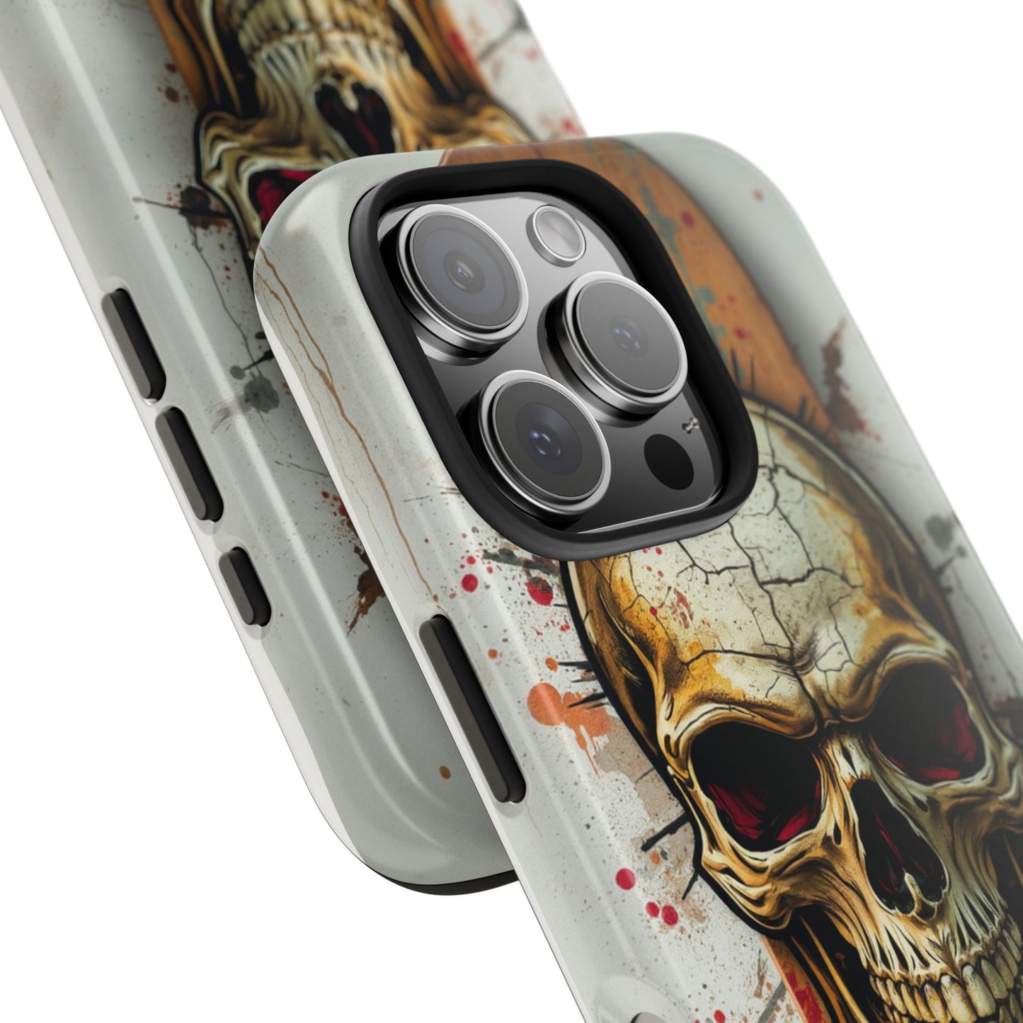 Edgy Skull Tough Phone Case - Durable Protection for Skateboard Enthusiasts