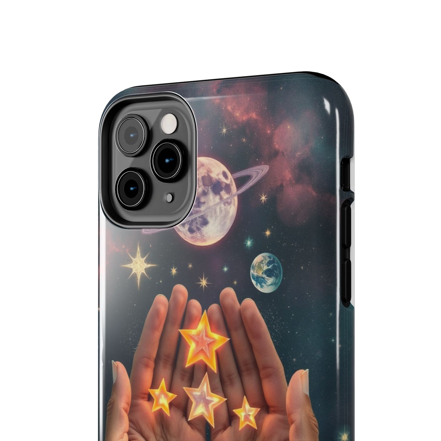 Galaxy Hands Tough Phone Case - Celestial Design for Star Lovers