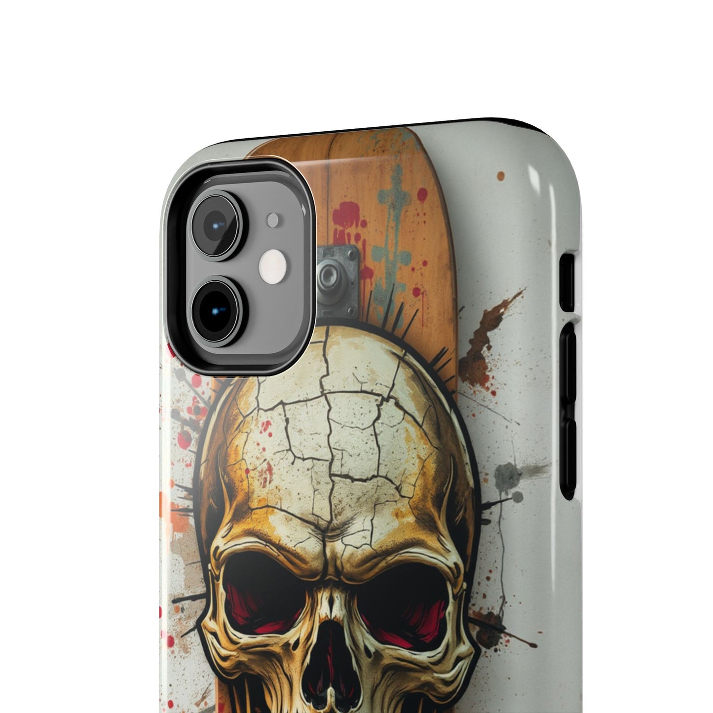 Edgy Skull Tough Phone Case - Durable Protection for Skateboard Enthusiasts