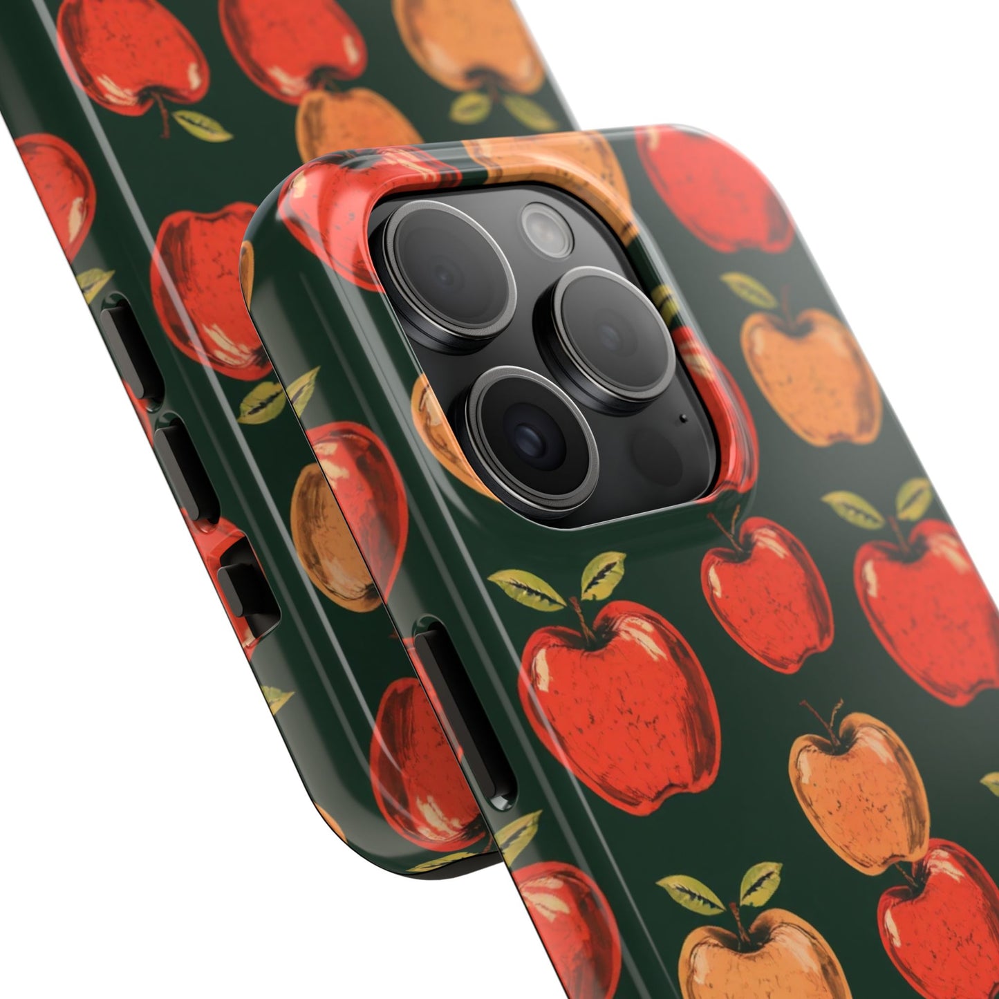 Apple Retro Pattern Tough Phone Case - Durable, Stylish, and Protective for Everyday Use - for iPhone