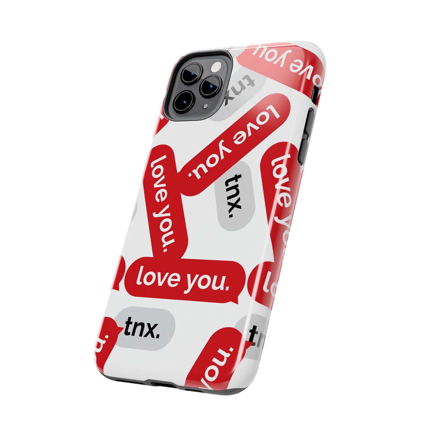 Love You&Tnx Tough Phone Case - Stylish and Protective for iPhone