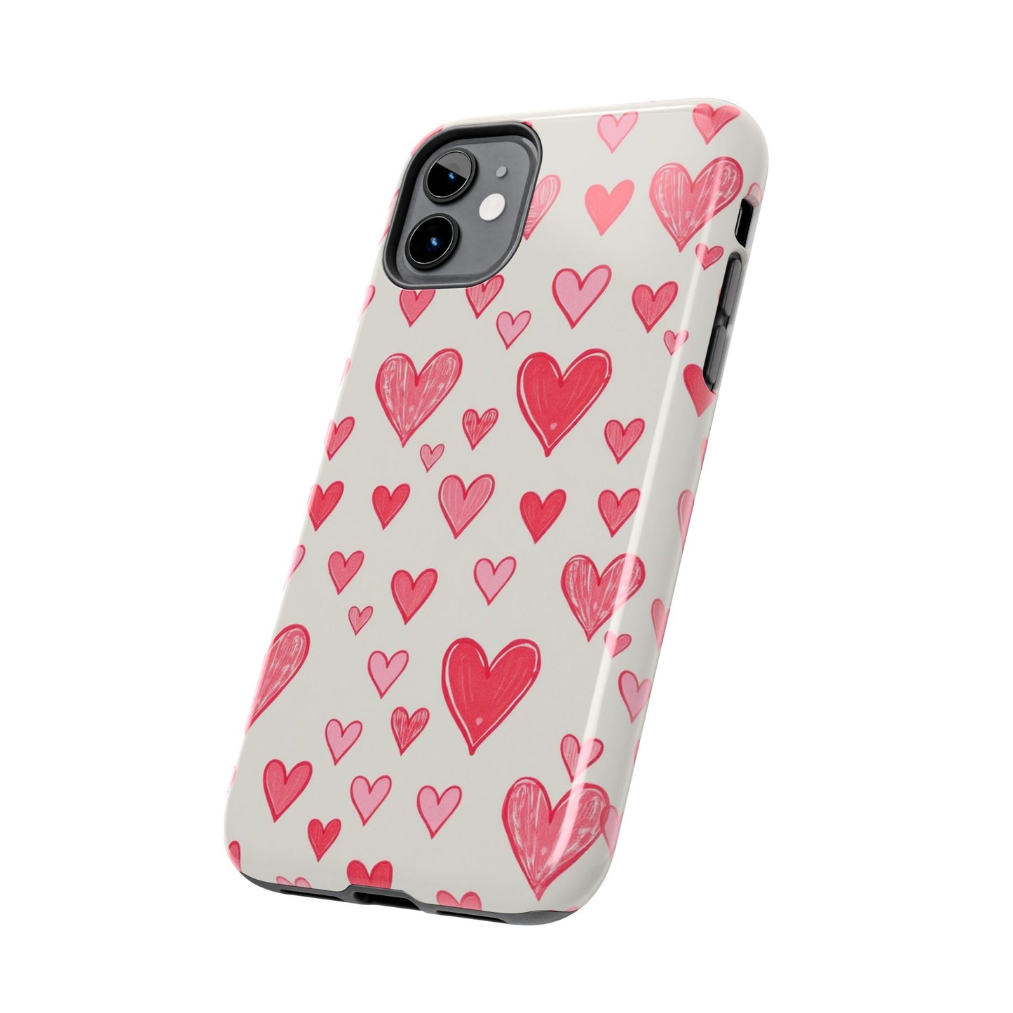 Heart Pattern Tough Phone Case - Cute and Stylish Protection
