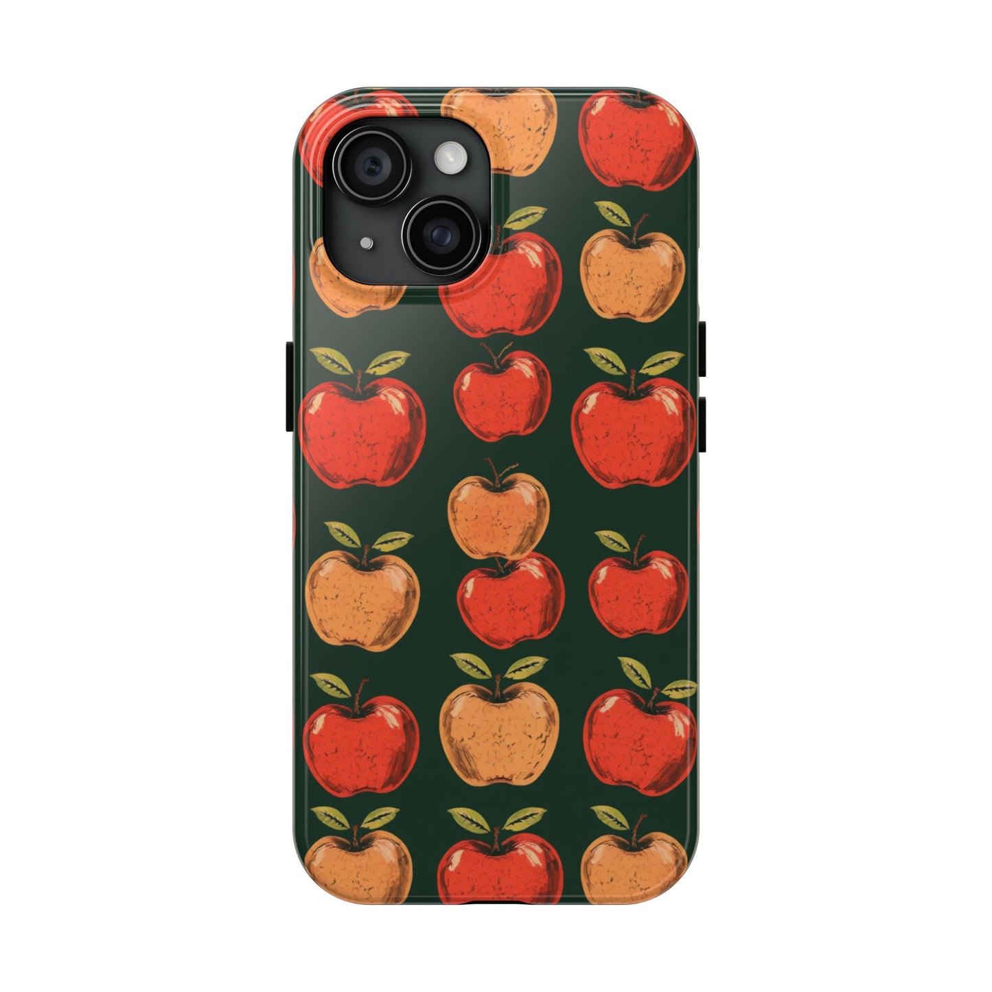 Apple Retro Pattern Tough Phone Case - Durable, Stylish, and Protective for Everyday Use - for iPhone