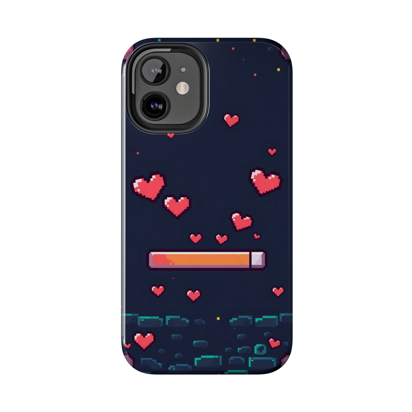 Pixel Heart Tough Phone Case - Retro Gamer Style for Valentine's Day