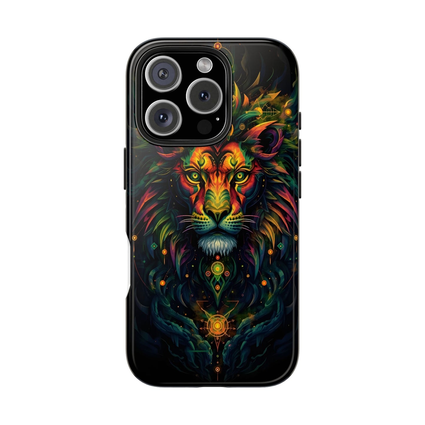 Vibrant Mystical Lion Art Tough Phone Case - Bold Protector for Animal Lovers - for iPhone