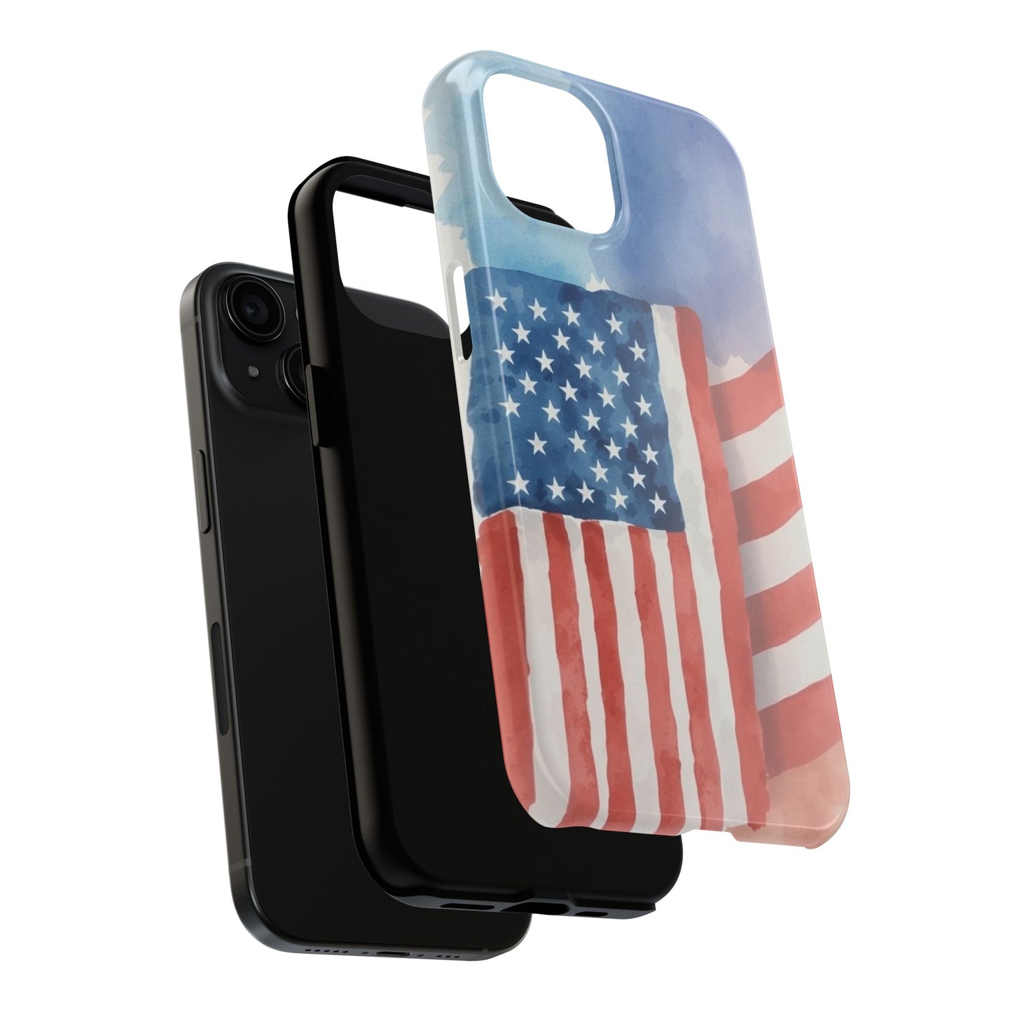 Abstract Watercolor American Flag Design - Tough Phone Case - for iPhone