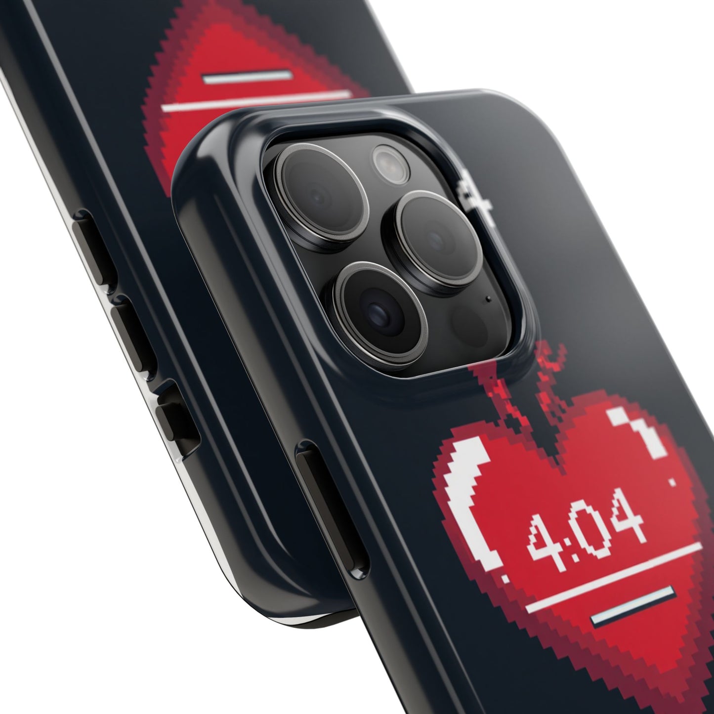 Vintage Pixel Heart Tough Phone Case - "404 Love Not Found" Design