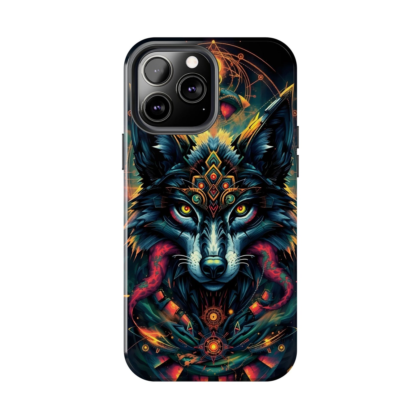 Vibrant Mystical Wolf Art Tough Phone Case - Durable & Unique Design for Animal Lovers - for iPhone
