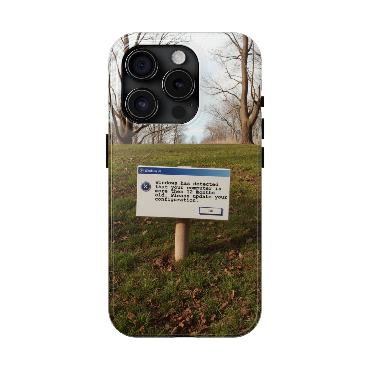 Durable Phone Case with Windows 98 Error Message Design - Perfect Gift for Tech Lovers