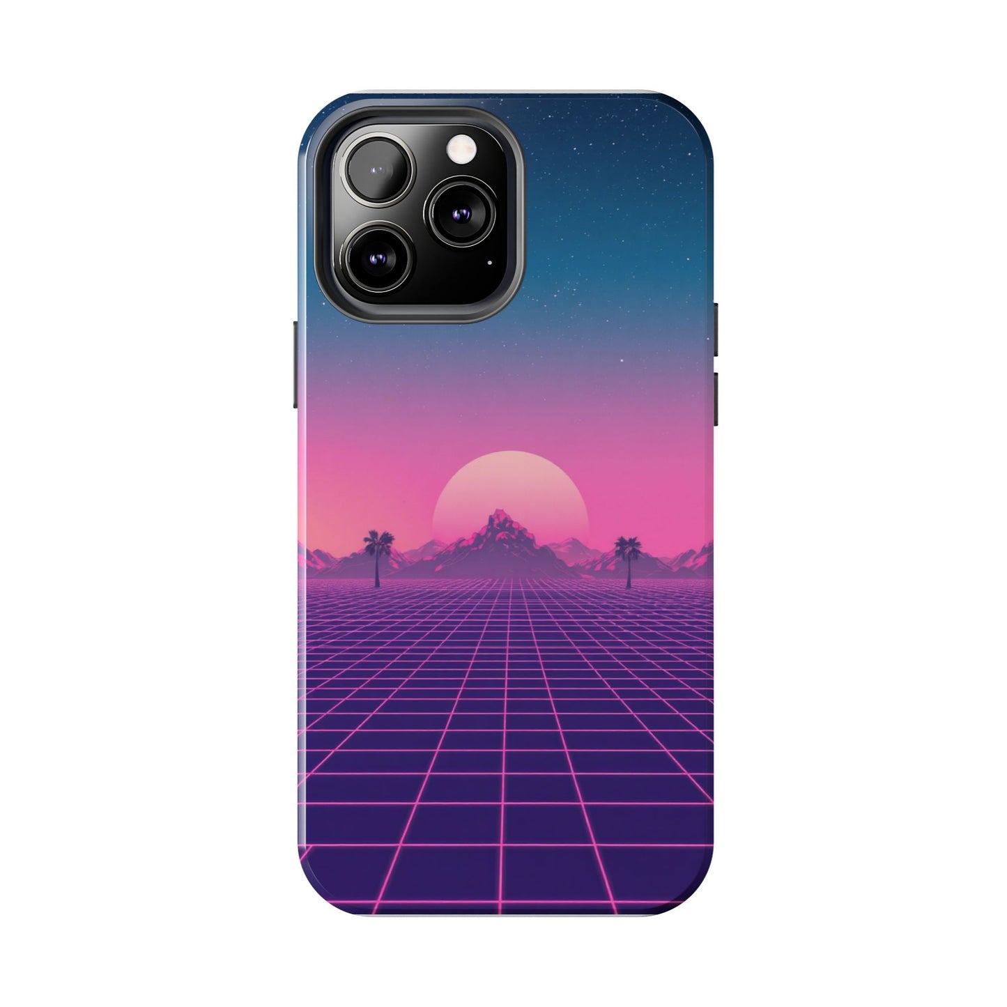 Retro Aesthetic Tough Phone Case - Vibrant Sunset Design