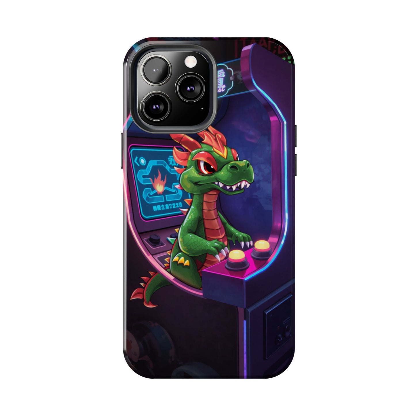 Retro Gamer Tough Phone Case with Dragon Design