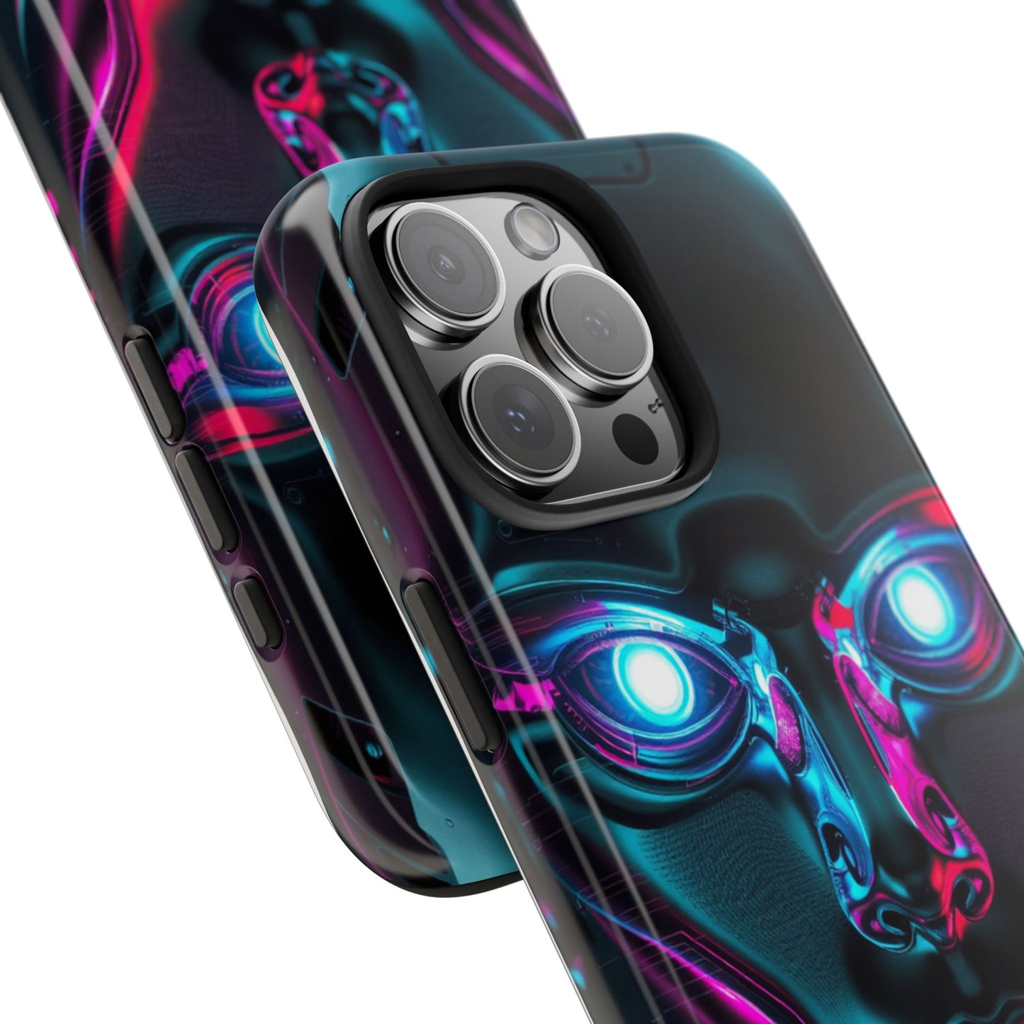Futuristic Phone Case, Tough Phone Cover, Cyberpunk Style, Robot Design, Gift for Tech Lovers, Unique Phone Accessories