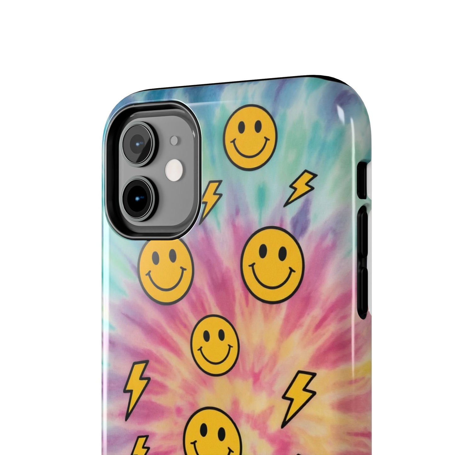 Colorful Smiley Lightning Tough Phone Case - Fun & Durable