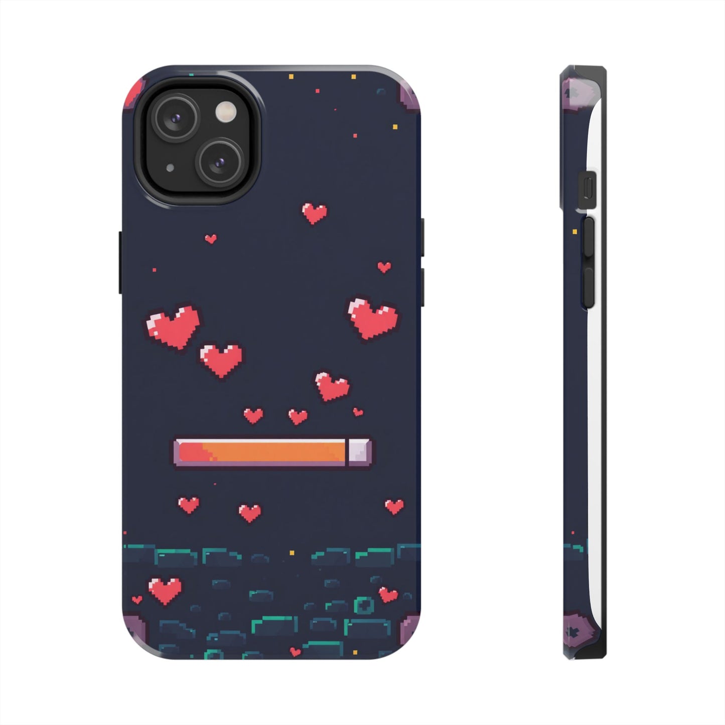 Pixel Heart Tough Phone Case - Retro Gamer Style for Valentine's Day