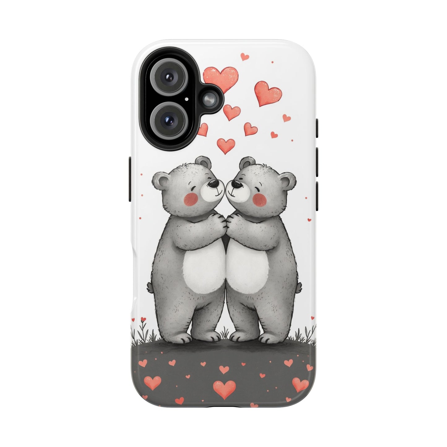 Cute Bear Love Tough Phone Case - Perfect for Valentine's Day & Couples