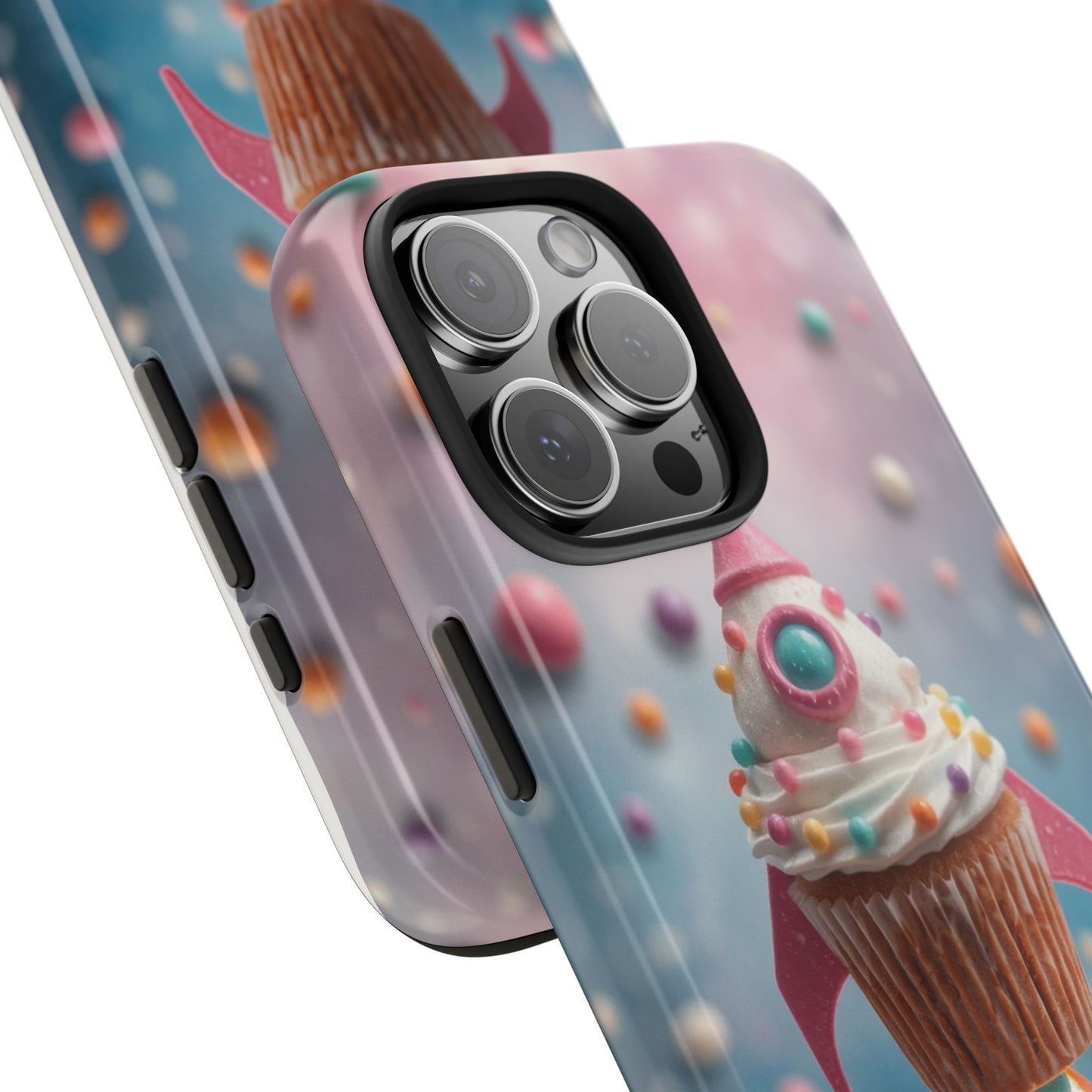 Whimsical Rocket Cupcake Phone Case - Fun Protective Case for Kids and Teens