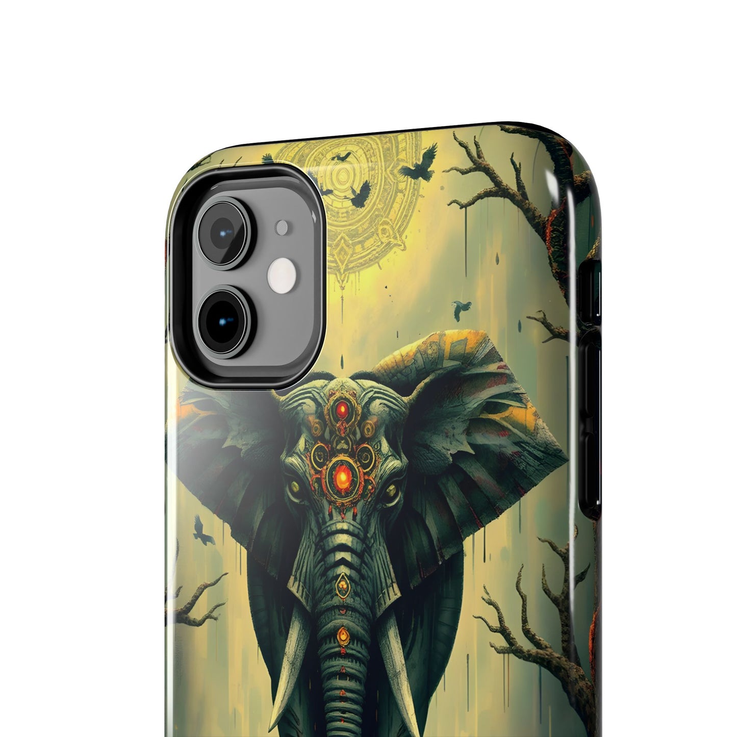 Mystical Forest Elephant Tough Phone Case | Vibrant Design for Nature Lovers - for iPhone