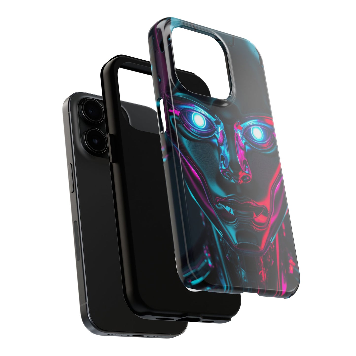 Futuristic Phone Case, Tough Phone Cover, Cyberpunk Style, Robot Design, Gift for Tech Lovers, Unique Phone Accessories