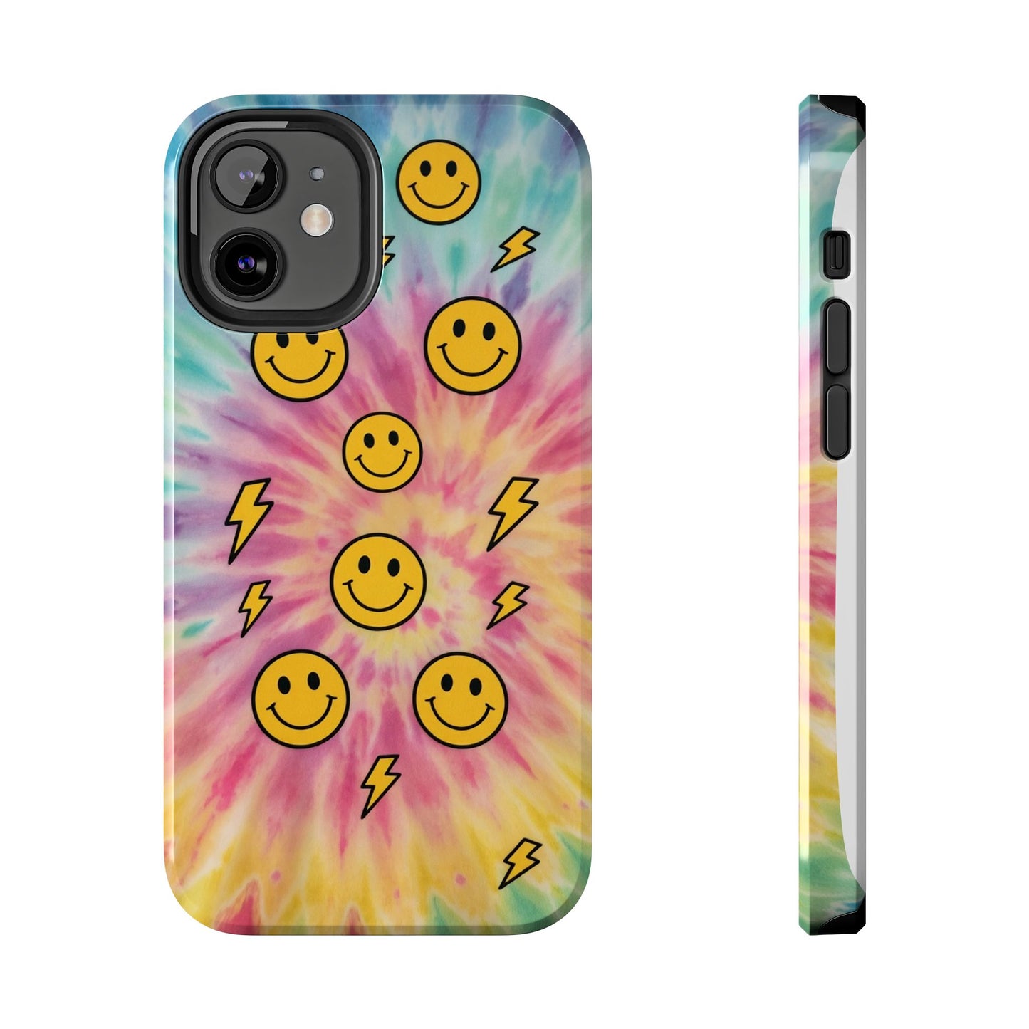 Colorful Smiley Lightning Tough Phone Case - Fun & Durable