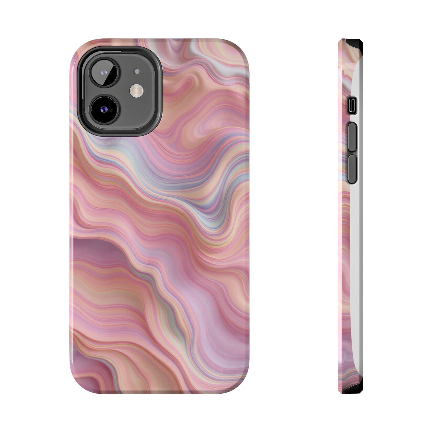 Stylish Tough Phone Cases - Abstract Pink Marble Design