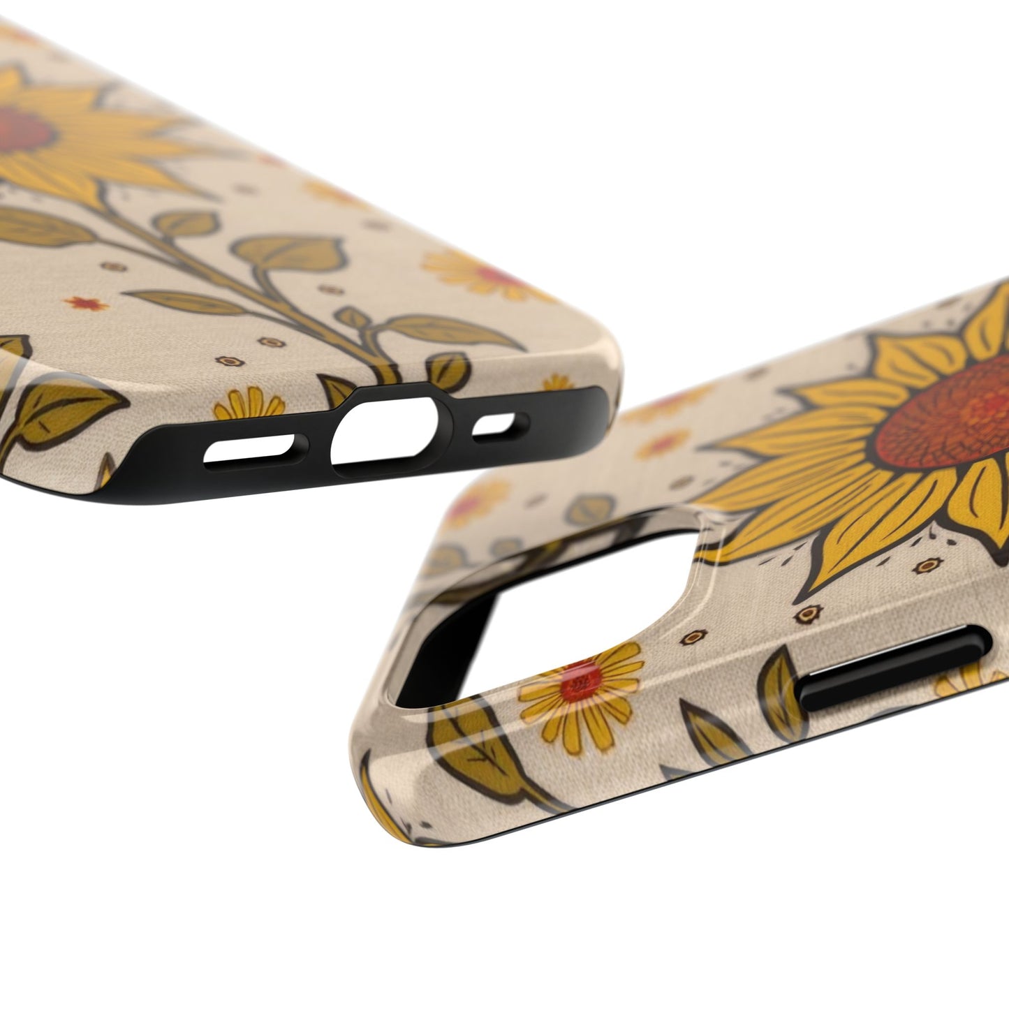 Bright Sunflower Origins Tough Phone Case - Floral Design for Nature Lovers - for iPhone