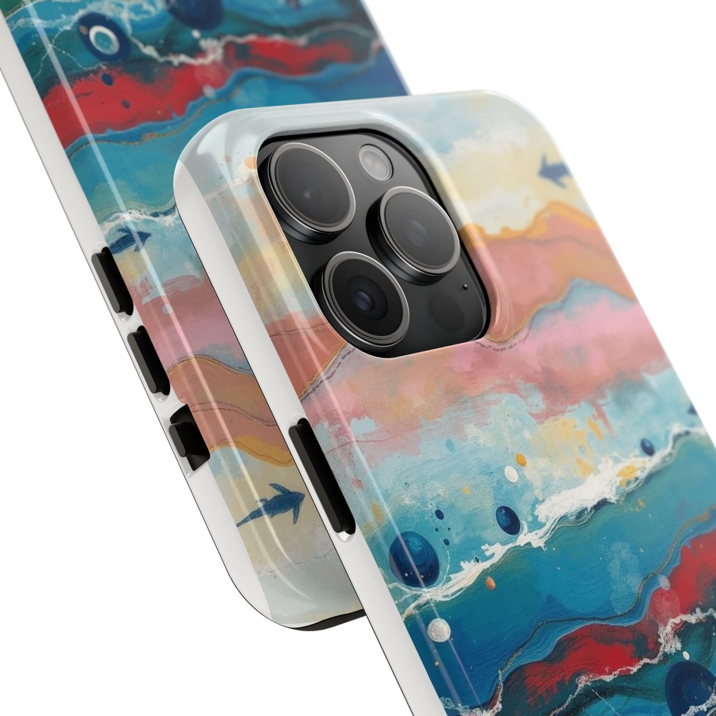 Artistic Tough Phone Case - Vibrant Waves Design for Unique Style