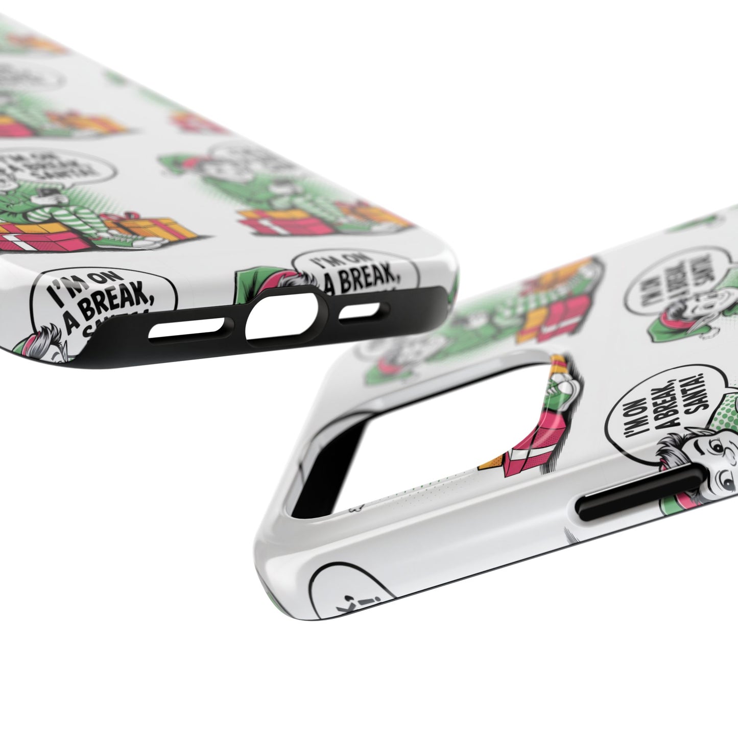 Christmas Elf Tough Phone Case - I'm on a Break, Santa Pattern!