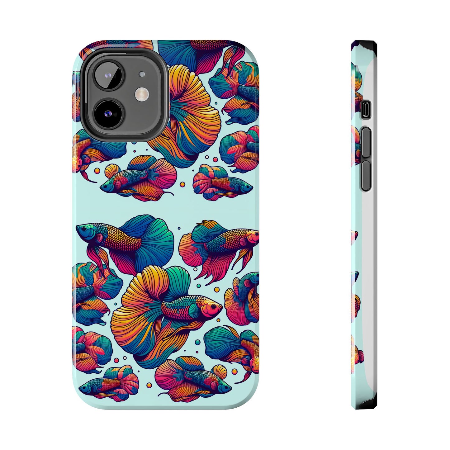 Colorful Fish Pattern Tough Phone Case - Aquatic Lovers - for iPhone