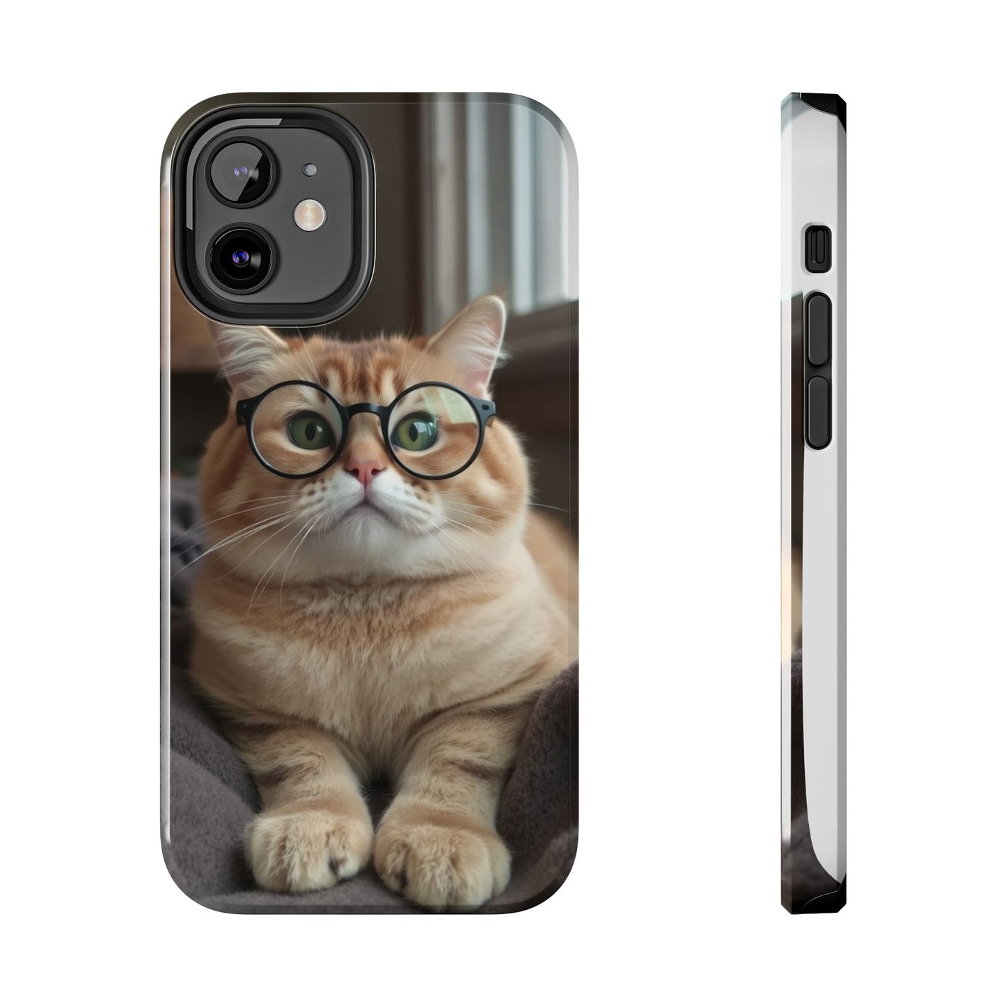 Cute Cat Glasses Tough Phone Case - Fun & Stylish Protection for Cat Lovers