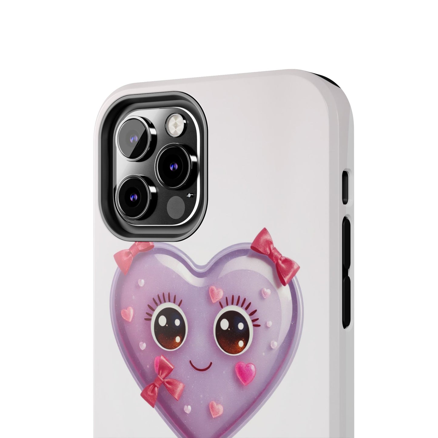 Cute Heart Lollipop Tough Phone Case - Adorable Protection for Candy Lovers