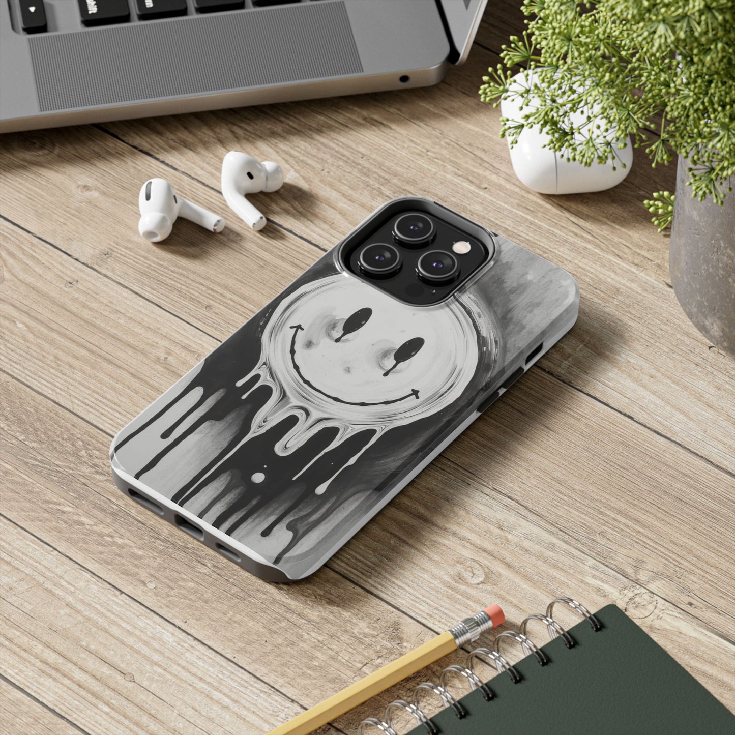 Dripping Smiley Tough Phone Case - Stylish & Durable Protection