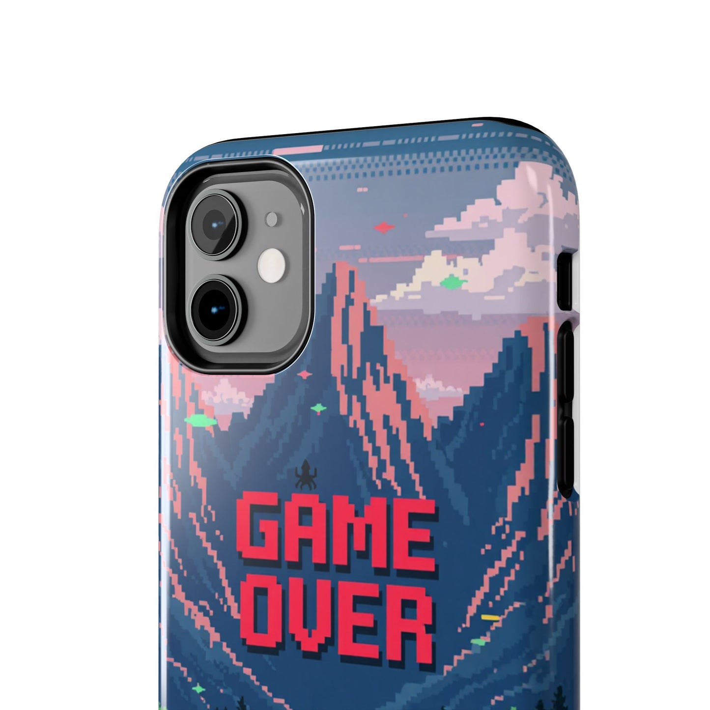 Pixel Art Tough Phone Case - 'Game Over' Design for Gamers
