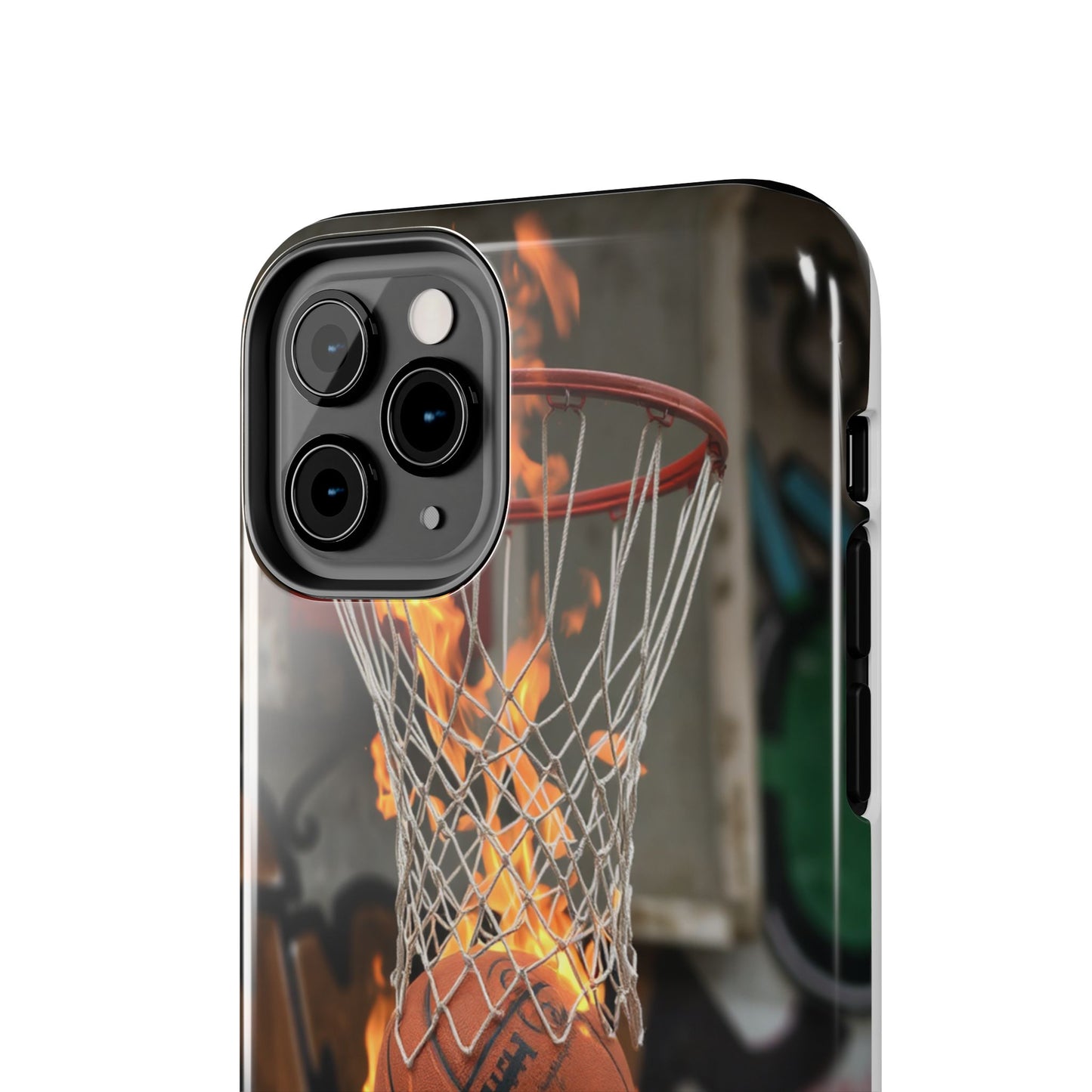 Fire Basketball Tough Phone Case - Durable Sporty Design for Athletes & Fans