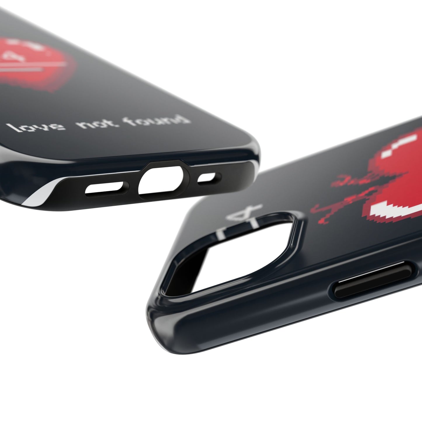Vintage Pixel Heart Tough Phone Case - "404 Love Not Found" Design