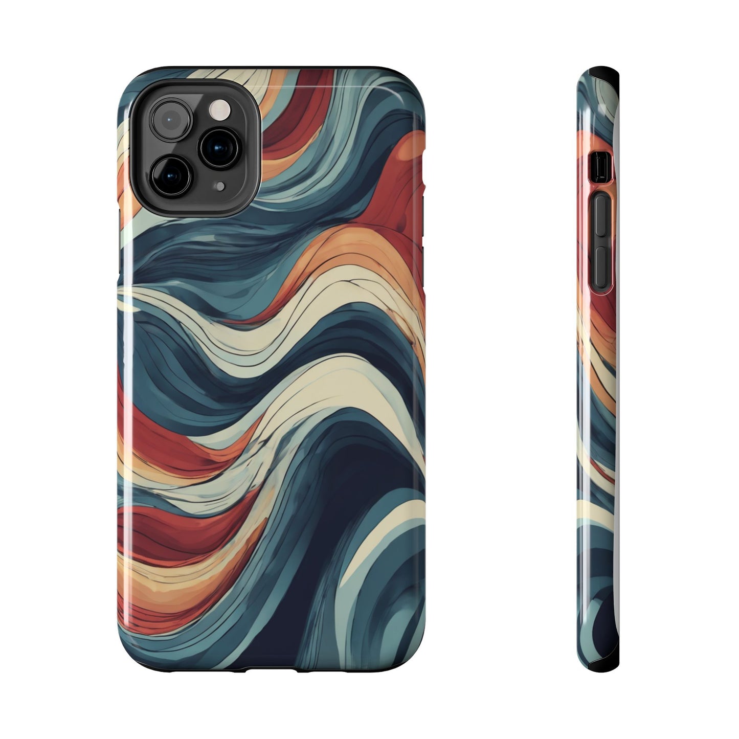 Abstract Wave Tough Phone Case | Stylish Protection for Daily Use - for iPhone