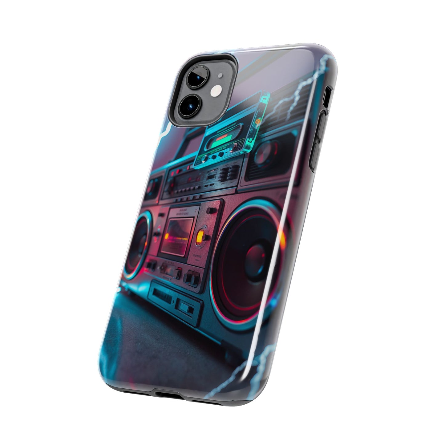 Retro Boombox Tough Phone Case – Vibrant Protection for Music Lovers