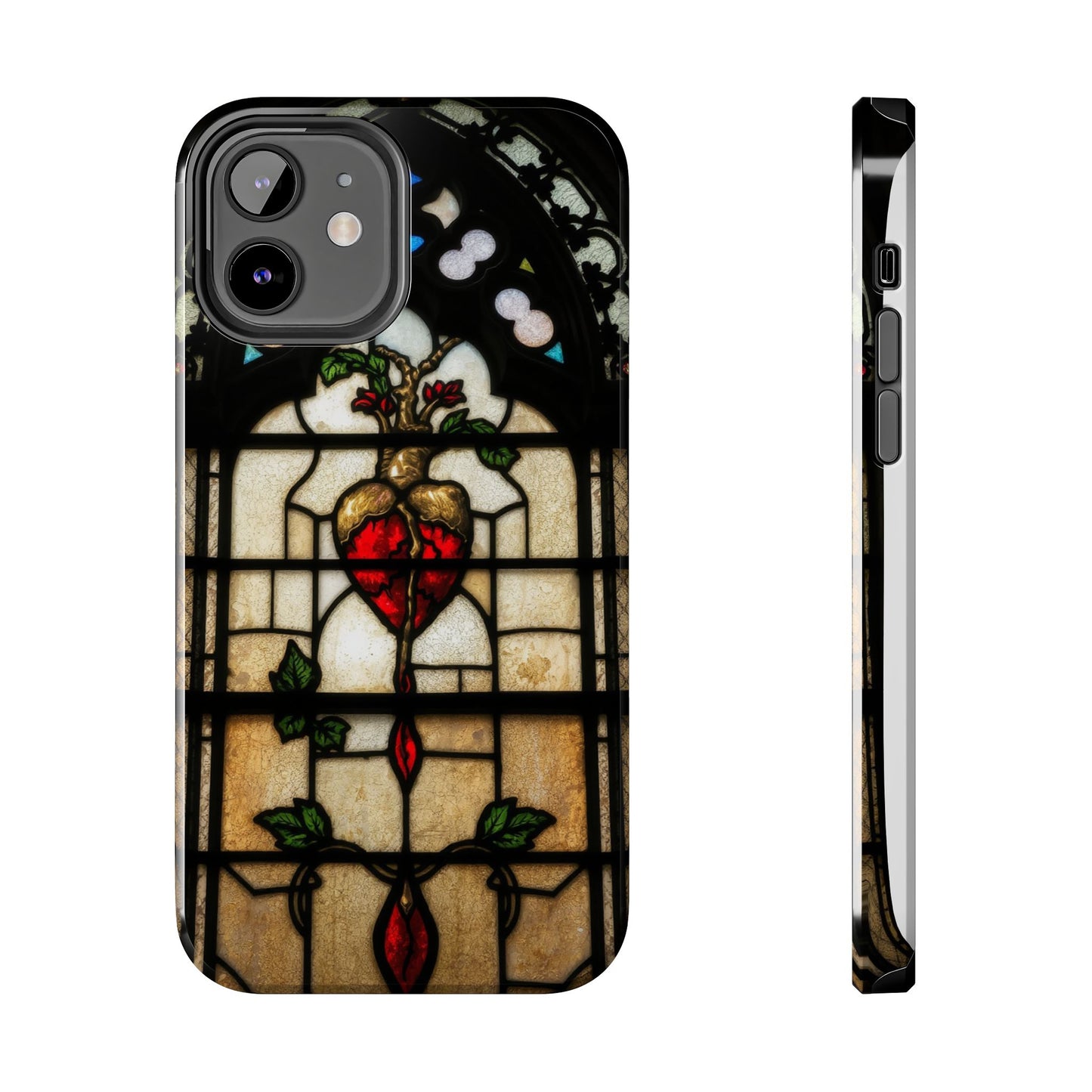Stained Glass Heart Tough Phone Case - Unique Design for Protection & Style