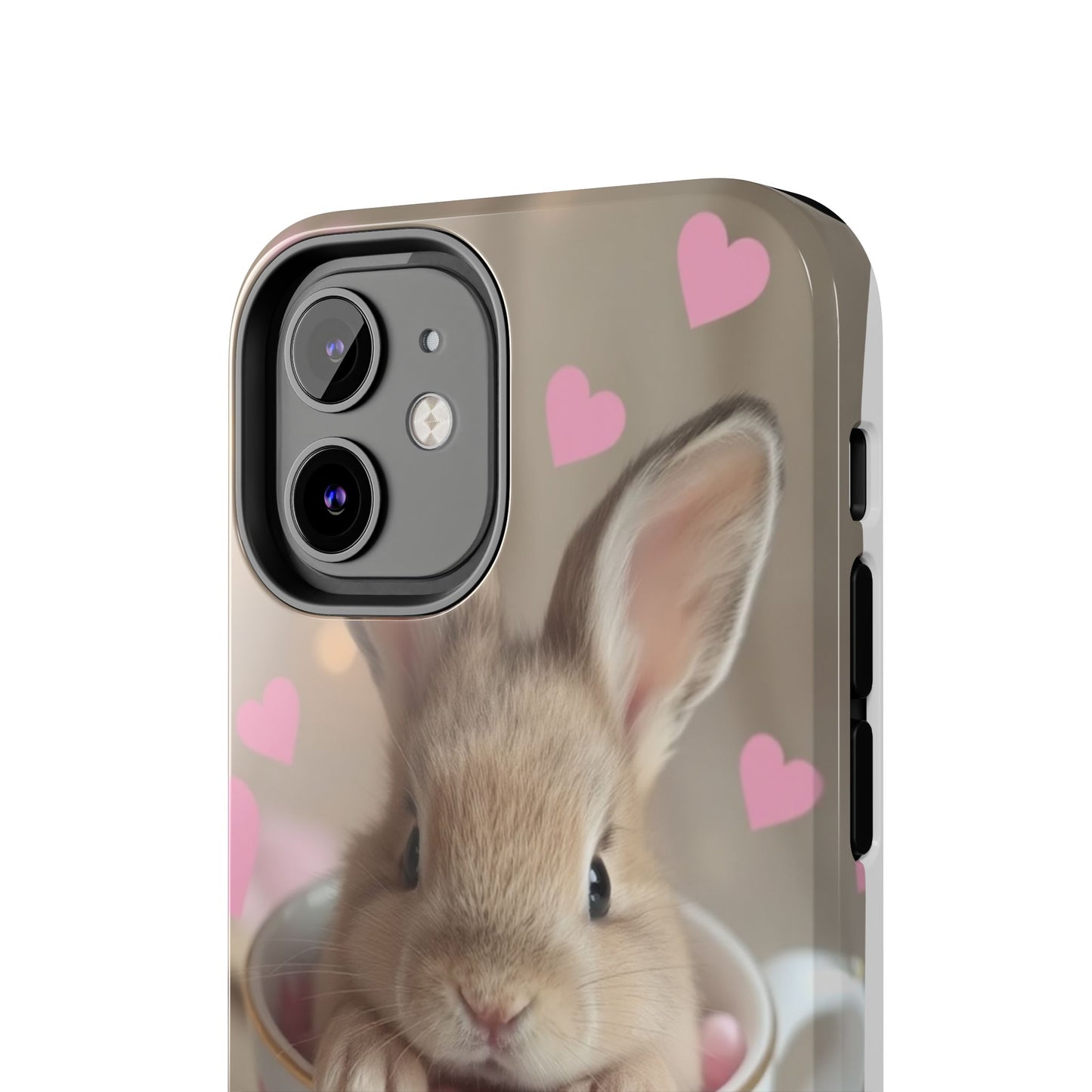 Adorable Bunny Phone Case with Heart Design - Cute Gift for Animal Lovers